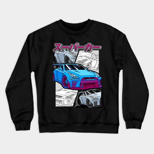 JDM GT-R Nippon Street Racing Car Crewneck Sweatshirt by Guyvit